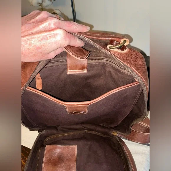 NWOT Bed Stu Leather Kamet Backpack Laptop Bag Tan Teak Rustic MSRP $599